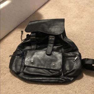 Unisex PU Leather Multi-purpose Backpack